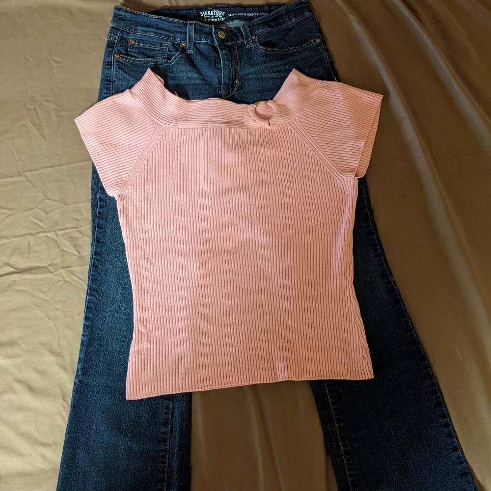 Women's 2 piece Outfit Sweater & Bootcut Jeans Sz: 8